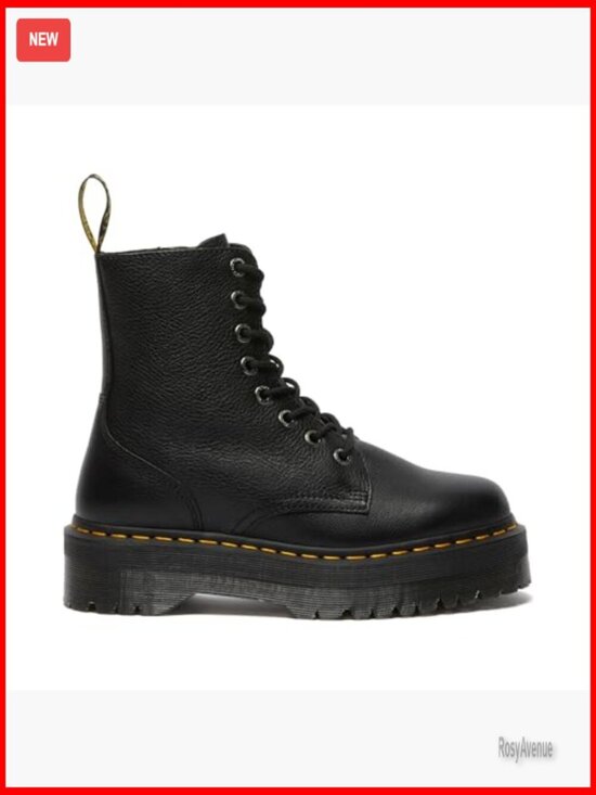 Unisex Combat Boots Platform Heel Lace-Up Leather Ankle Boots main image 5
